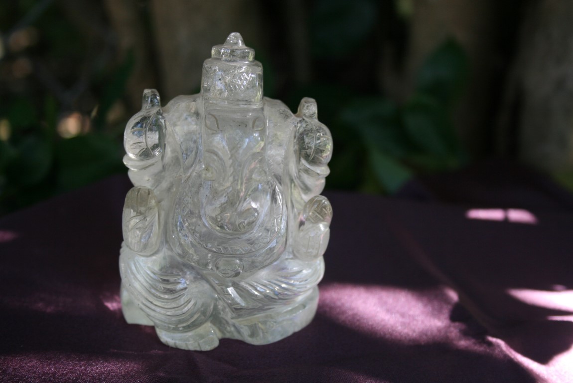 Quartz clear Ganesh programmabitlity, amplification of one's intentions, clearing, cleansing, healing 4525